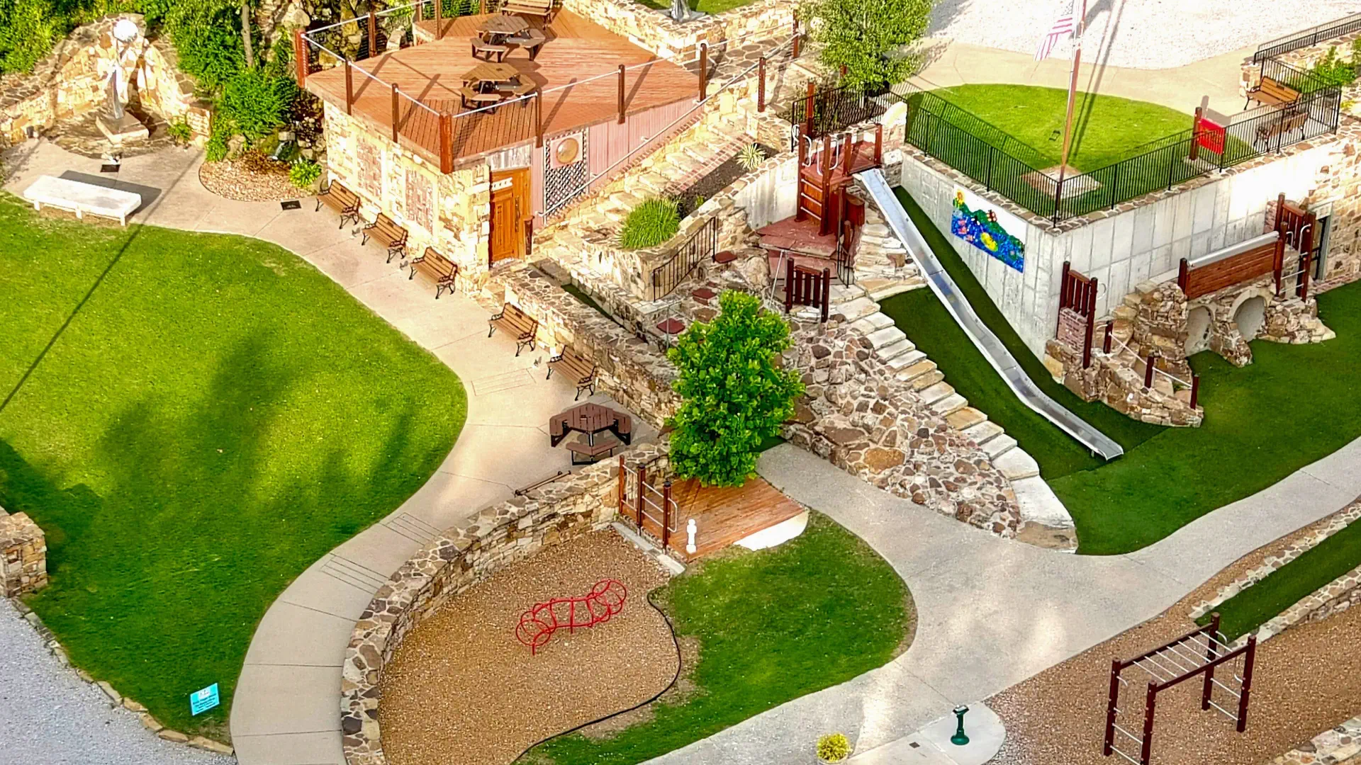 An aerial view of Maxfield Park.
